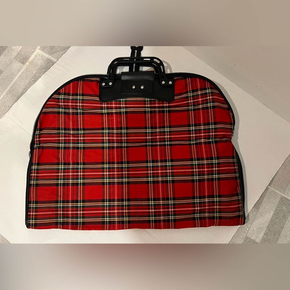 Vintage Elber Line Paris Plaid Garment Travel Bag – 1970s/80s